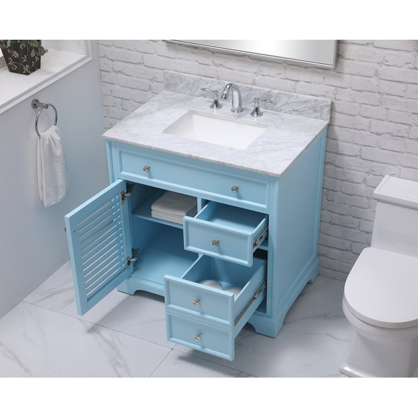 Breakwater Bay Kennesaw 36'' Single Bathroom Vanity with Genuine Marble